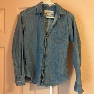 Frank & Eileen Denim Button Up Slim Top